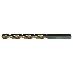 #10 RHS / RHC HSS 135 Degree Split Point Heavy Duty Parabolic Jobber Length Drill - Black & Gold - Exact Industrial Supply