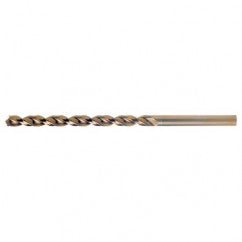 #10 RHS / RHC HSS-CO 8% (M42) 135 Degree Split Point Q-Cobalt Wide Land Parabolic Taper Length Drill - Straw / Gold Oxide - Makers Industrial Supply