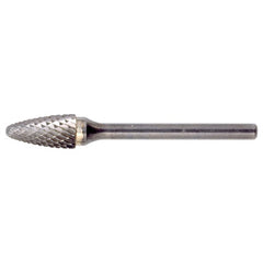 SF-1 Double Cut Solid Carbide Bur-Round Nose Tree Shape - Exact Industrial Supply