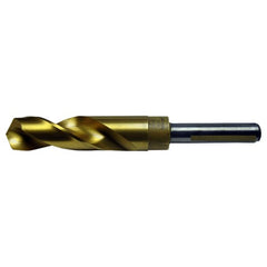 11/16 RHS / RHC HSS-CO 8% (M42) 118 Degree Split Point 1/2″ Reduced Shank Silver & Deming Drill - TiN - Exact Industrial Supply