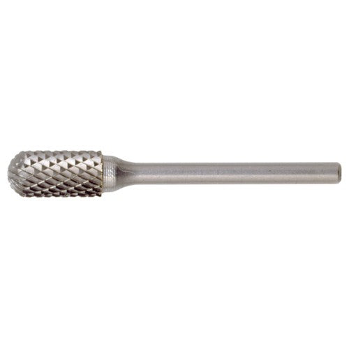 SC-3 Double Cut Solid Carbide Bur-Cylindrical with Ball Nose - Exact Industrial Supply