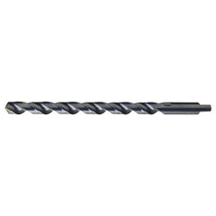 9/16 RHS / RHC HSS 118 Degree Notched Point Heavy Duty Taper Length with Automotive Tanged Shank Drill - Steam Oxide - Exact Industrial Supply