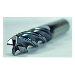 3/8 Dia. x 2-1/2 Overall Length 4-Flute .020 C/R Solid Carbide SE End Mill-Round Shank-Center Cut-AlCrN - Makers Industrial Supply