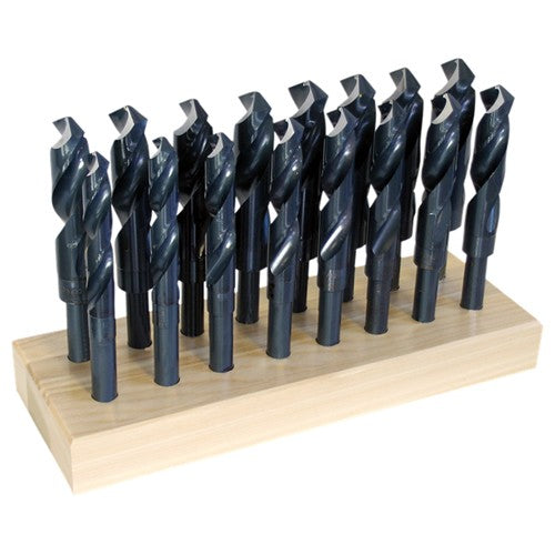 ‎17/32-1 RHS / RHC HSS 118 Degree Radial Point 1/2″ Reduced Shank Silver & Deming Drill Set - Steam Oxide - Exact Industrial Supply