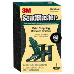 3M SandBlaster EDGE DETAILING Sanding Sponge 9558 60 grit 4 1/2″ × 2 1/2 × 1″ - Makers Industrial Supply