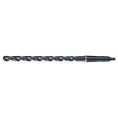 3/4 RHS / RHC HSS 118 Degree Notched Point Heavy Duty Extra Length Taper Shank Drill - Steam Oxide - Exact Industrial Supply