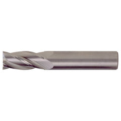 ‎3/8″ × 3/8″ × 1-3/4″ × 4″ RHS / RHC Solid Carbide 4-Flute Square Nose Single End General Purpose End Mill - Bright - Exact Industrial Supply