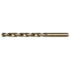 #11 RHS / RHC HSS-CO 8% (M42) 135 Degree Split Point Cobalt Heavy Duty Jobber Length Drill - Straw / Gold Oxide - Exact Industrial Supply