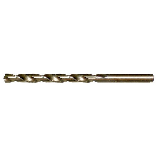 #3 RHS / RHC HSS-CO 8% (M42) 135 Degree Split Point Cobalt Heavy Duty Jobber Length Drill - Straw / Gold Oxide - Exact Industrial Supply