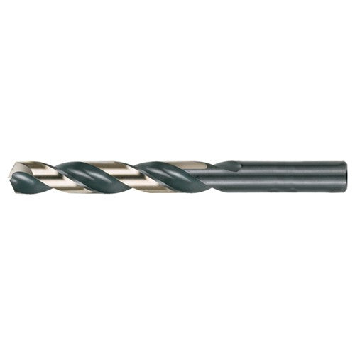 Z RHS / RHC HSS 135 Degree Split Point Heavy Duty Jobber Length Drill - Black & Gold - Exact Industrial Supply