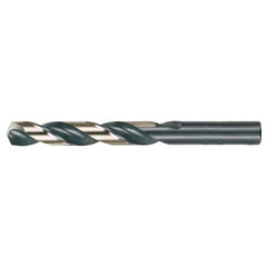 Z RHS / RHC HSS 135 Degree Split Point Heavy Duty Jobber Length Drill - Black & Gold - Exact Industrial Supply