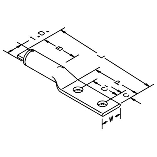 3M Scotchlok Aluminum Two Hole Lug 40132 up to 35 kV 1/0 AWG Tan - Makers Industrial Supply