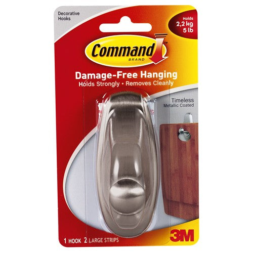 Command Timeless Hook 17063BN-ES Large Brushed Nickel - Exact Industrial Supply