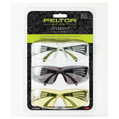 ‎Peltor Sport SecureFit Safety Eyewear SF400-P3PK-6 3 Pack: Clear + Amber + Gray Lenses AF - Makers Industrial Supply