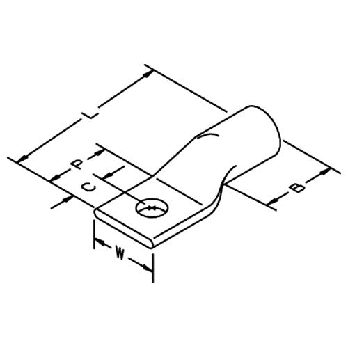 3M Scotchlok Copper One Hole Lug 30019 up to 35 kV 4 AWG Stud Size 1/4 (6) Gray - Makers Industrial Supply