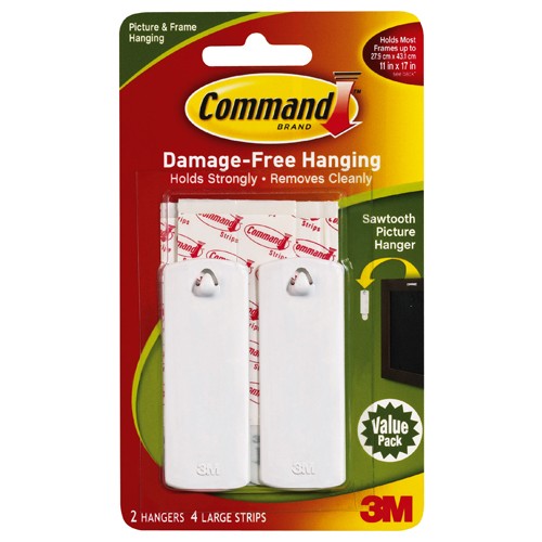 ‎Command Sawtooth Picture Hangers 2 hangers 4 strips 17040-2ES - Exact Industrial Supply