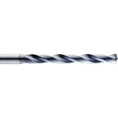 3.2 mm Dia. × 6 mm Shank × 28 mm Flute Length × 66 mm OAL, 5xD, 140°, TA, 2 Flute, Coolant Thru, Round Solid Carbide Drill - Exact Industrial Supply