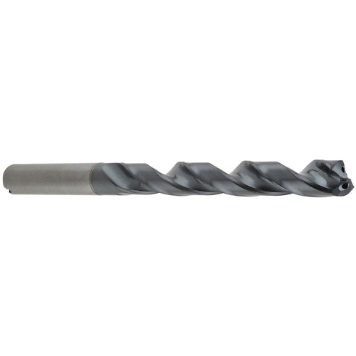 17/64″ Dia. × 0.315″ Shank × 2.992″ Flute Length × 4.488″ OAL, 8xD, 140°, TA, 2 Flute, Coolant Thru, Round Solid Carbide Drill - Exact Industrial Supply