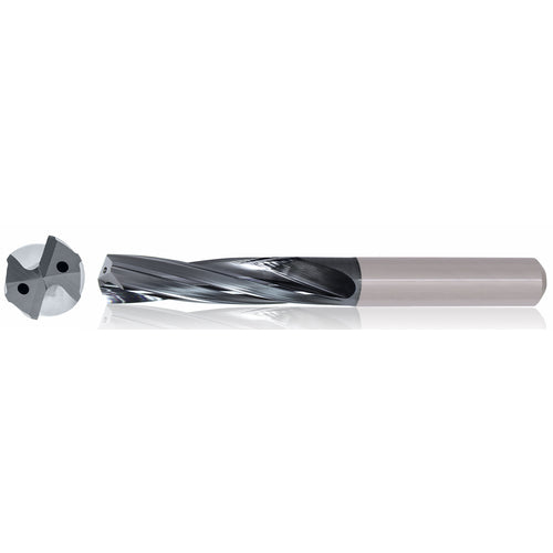 5/16″ Dia. × 8 mm Shank × 53 mm Flute Length × 91 mm OAL, 5xD, TiAlCN, 2 Flute, Coolant Thru, h6, Cylindrical, Solid Carbide Drill Series/List #5613 - Exact Industrial Supply