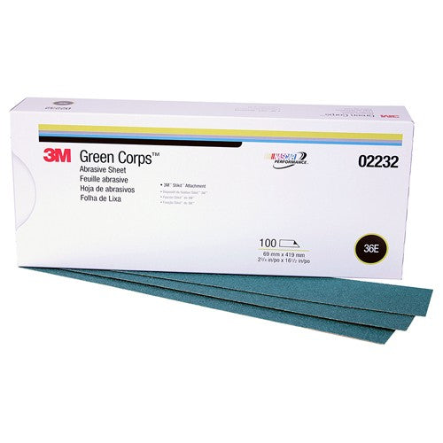 3M Green Corps Stikit Production Sheet 02232 2 3/4″ × 16 1/2″ 36 grade - Makers Industrial Supply