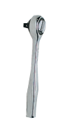 5-1/4" OAL - 1/4'' Drive - Round Head - Heavy Duty Reversible Ratchet - Plain Handle - Makers Industrial Supply