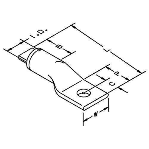 3M Scotchlok Aluminum One Hole Lug 40046 up to 35 kV 4/0 AWG White - Makers Industrial Supply