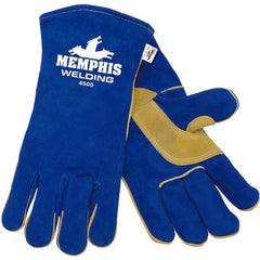 Welding Gloves - Select Shoulder - Blue - Foam Lined - Wing Thumb - Size X-Large - Makers Industrial Supply