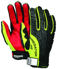Predator Hi-Vis, Synthetic Palm, Tire Tread TPR Coating Gloves - Size Medium - Makers Industrial Supply