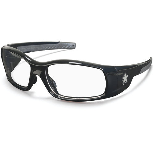 Safety Glasses - Polished Black Frame-Clear Lens - SR1 Style - Makers Industrial Supply