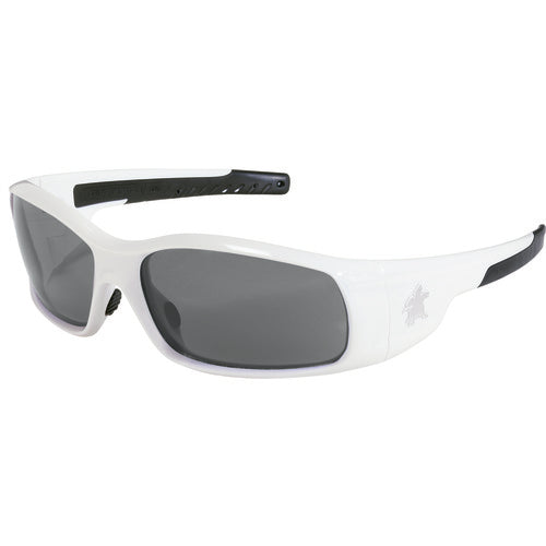 Safety Glasses - White Frame-Gray Lens - SR1 Style - Makers Industrial Supply