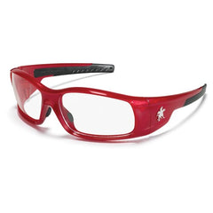 Safety Glasses - Clear Lens - Red Frame SR1 Style - Makers Industrial Supply