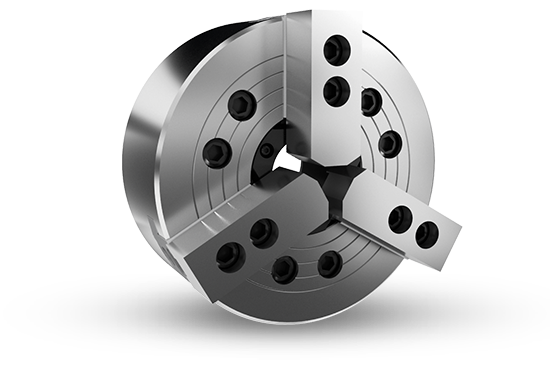 Auto Strong N-200 Series 3-jaw through-hole power chuck (adapter excluded) - Part # N-218 - Exact Industrial Supply