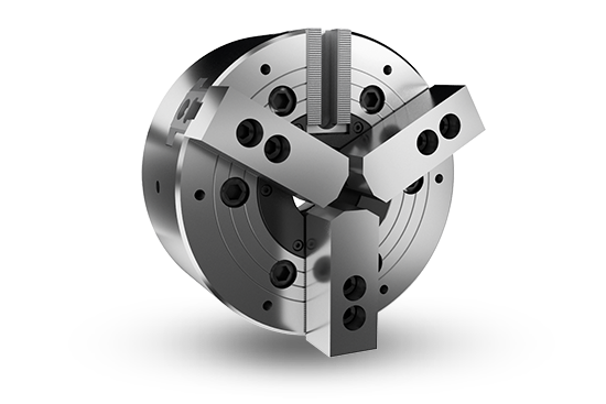 Auto Strong NHT-200 Series 2-jaw and 3-jaw through-hole power chuck (adapter included) - Part # NHT-208A6 - Exact Industrial Supply