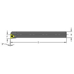 Indexable Coolant Thru Boring Bar-A08M STUCR2 1/2″ SH - Exact Industrial Supply