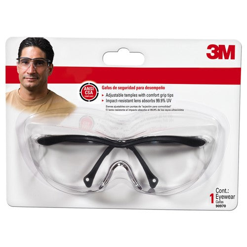 3M Safety Eyewear 90970H1-C Black Clear Lens Anti-Scratch - Makers Industrial Supply