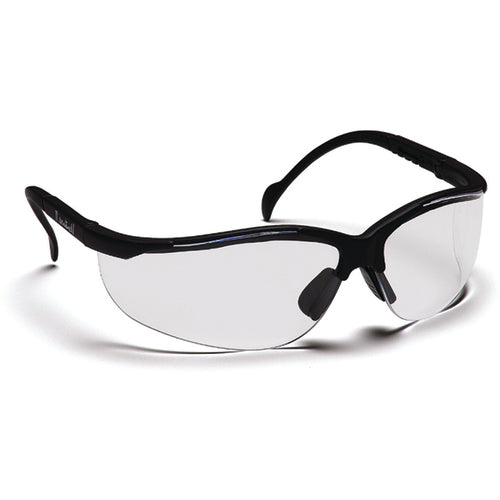 Safety Glasses - Clear Lens, Black Frame, Venture II Style - Makers Industrial Supply