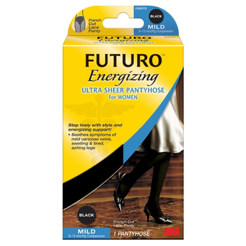 Plus Black F Cut FUTURO™ Ultra Sheer Pantyhose Alt Mfg # 20131 - Makers Industrial Supply