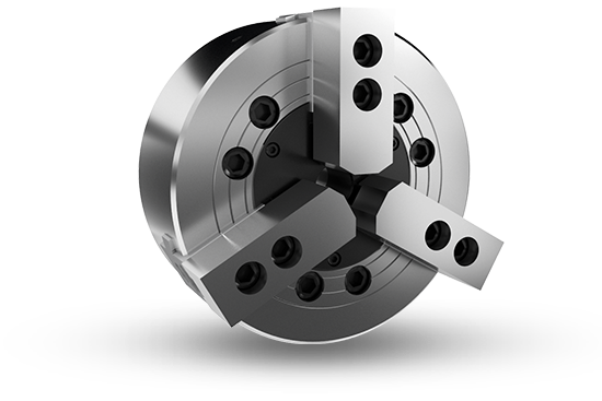 Auto Strong VA Series 3-jaw wedge type non through-hole power chuck (adapter included) - Part # V-215A8 - Exact Industrial Supply