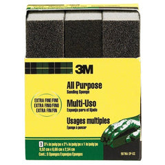 ‎3M General Purpose Sanding Sponge 907NA-3P-CC 3 3/4″ × 2 5/8″ × 1″ Dual Grit Extra Fine/Fine - Makers Industrial Supply