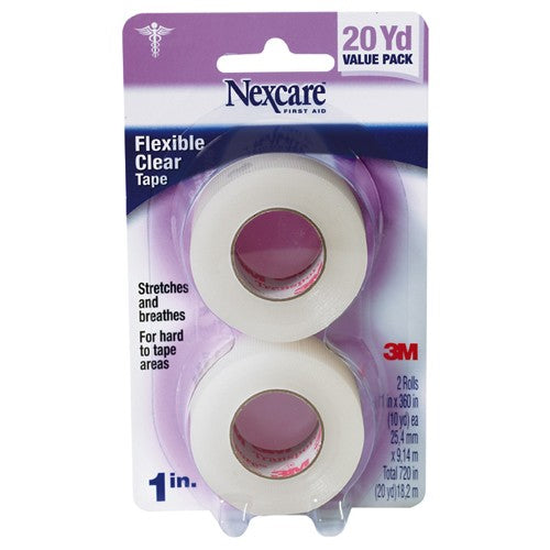 Nexcare Transpore Clear First Aid Tape 527-P1 1″ × 10 yds Wrapped - Makers Industrial Supply